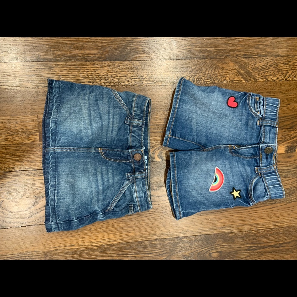 Gap jean shorts and jean skirt